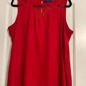 Apt9 Red Embellished Keyhole Tank Top